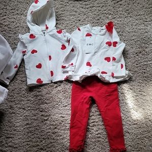 EMC Italy Heart Print Girl Hoodie Set 18M